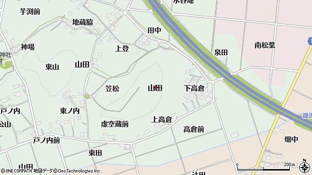 〒960-1105 福島県福島市山田の地図