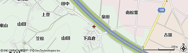 福島県福島市山田（泉田）周辺の地図