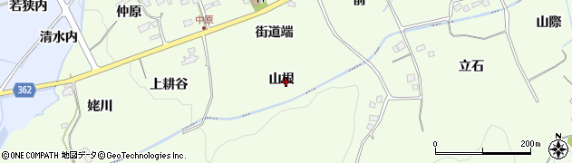 福島県福島市上鳥渡（山根）周辺の地図