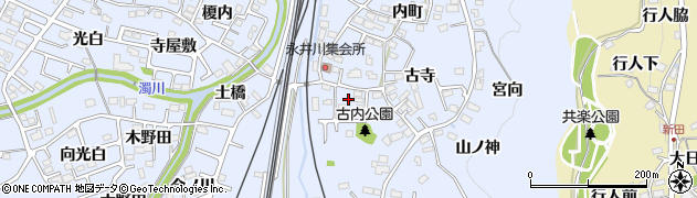 福島県福島市永井川古内周辺の地図