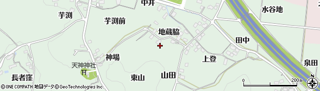 福島県福島市山田東山周辺の地図