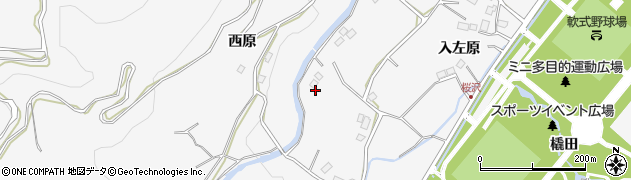 福島県福島市佐原東久保周辺の地図