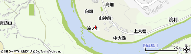 福島県福島市小倉寺滝ノ上周辺の地図