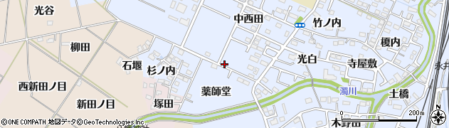 福島県福島市永井川中西田63周辺の地図
