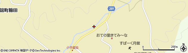福島県伊達市月舘町糠田柿ノ内周辺の地図
