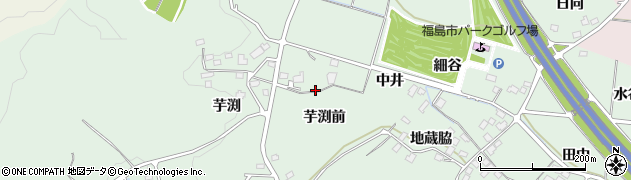 福島県福島市山田（芋渕）周辺の地図
