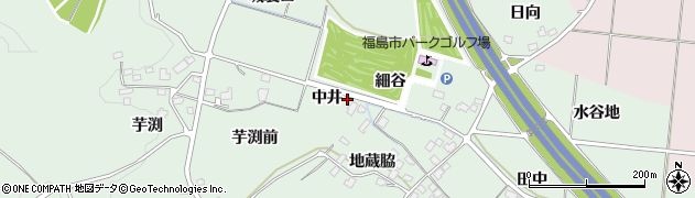 福島県福島市山田中井周辺の地図