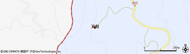 福島県伊達市霊山町上小国（天井）周辺の地図
