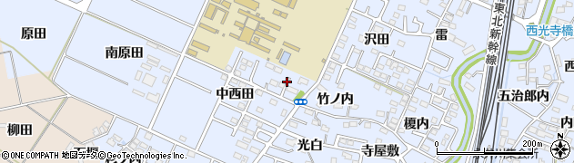 福島県福島市永井川中西田周辺の地図