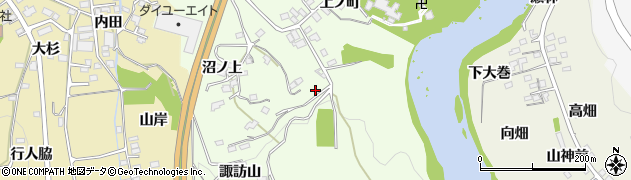 福島県福島市黒岩（諏訪山）周辺の地図