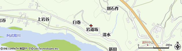 福島県福島市渡利岩道坂周辺の地図