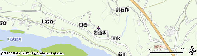 福島県福島市渡利（岩道坂）周辺の地図
