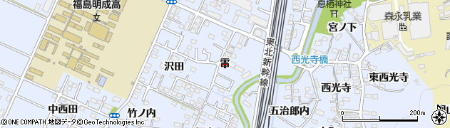 福島県福島市永井川（雷）周辺の地図