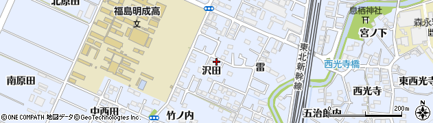 福島県福島市永井川（沢田）周辺の地図