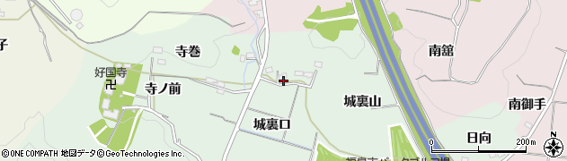 福島県福島市山田（城裏口）周辺の地図