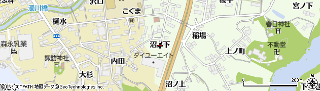 福島県福島市黒岩（沼ノ下）周辺の地図