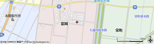 新潟県新潟市西蒲区富岡周辺の地図
