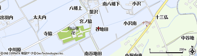 福島県福島市荒井（谷地田）周辺の地図