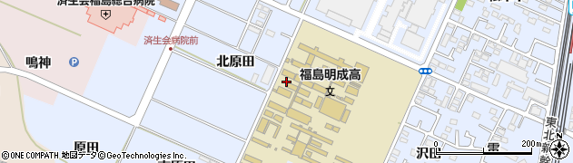 福島県福島市永井川北原田周辺の地図