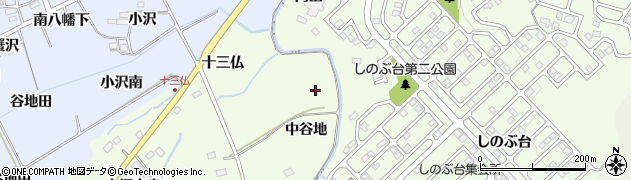 福島県福島市上鳥渡中谷地周辺の地図