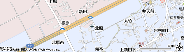 福島県福島市荒井（北原）周辺の地図