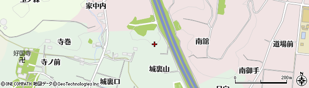 福島県福島市山田（城裏山）周辺の地図