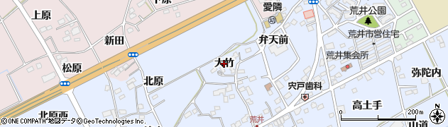 福島県福島市荒井（大竹）周辺の地図