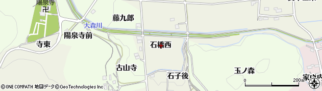 福島県福島市下鳥渡石橋西周辺の地図