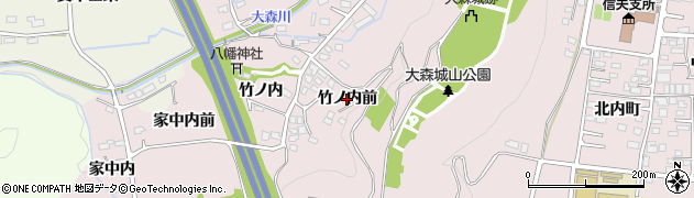 福島県福島市大森（竹ノ内前）周辺の地図