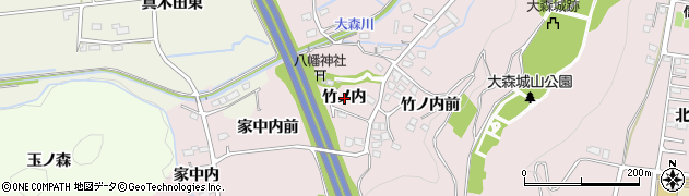 福島県福島市大森（竹ノ内）周辺の地図