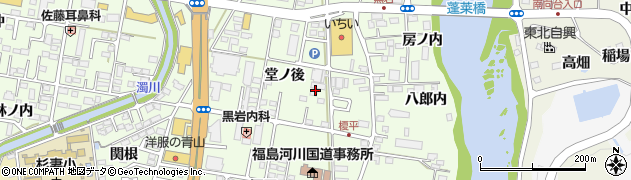 福島県福島市黒岩（堂ノ後）周辺の地図
