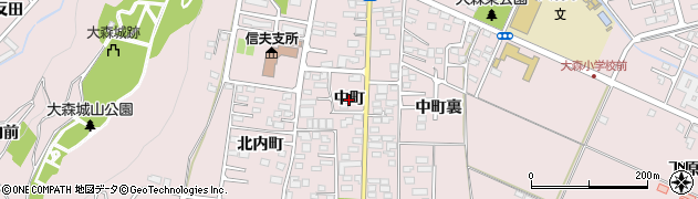福島県福島市大森（中町）周辺の地図