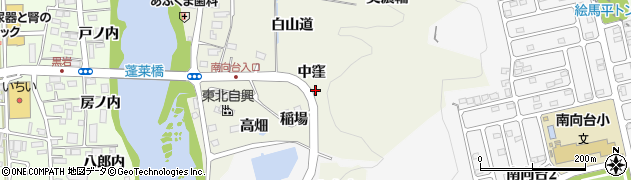 福島県福島市小倉寺中窪周辺の地図