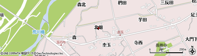 福島県福島市上名倉（北畑）周辺の地図