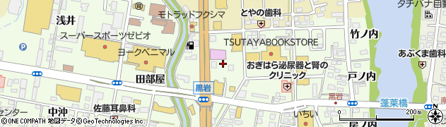福島県福島市黒岩中島周辺の地図