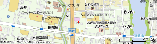 福島県福島市黒岩（中島）周辺の地図