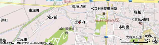 福島県福島市大森（土手内）周辺の地図