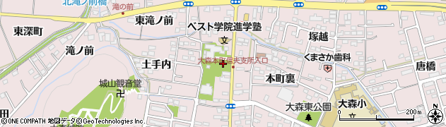 福島県福島市大森本町周辺の地図
