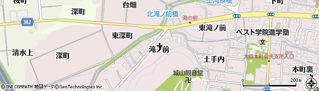 福島県福島市大森（滝ノ前）周辺の地図