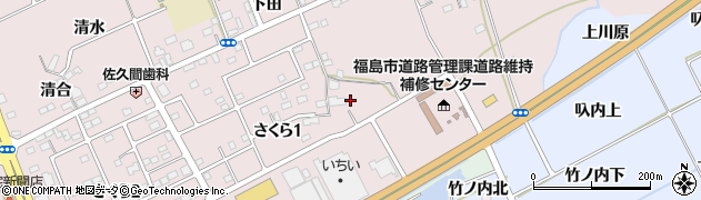 福島県福島市上名倉（道添）周辺の地図