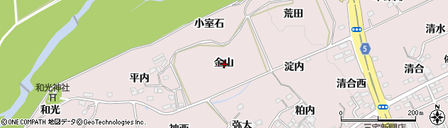 福島県福島市上名倉金山周辺の地図