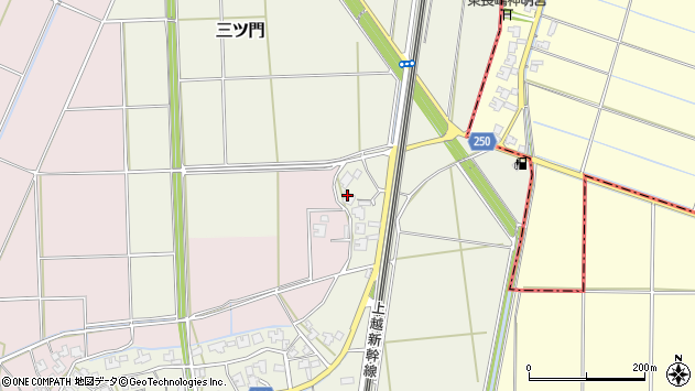 〒950-1343 新潟県新潟市西蒲区三ツ門の地図