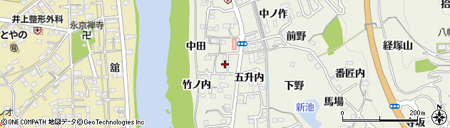 福島県福島市小倉寺中田9周辺の地図