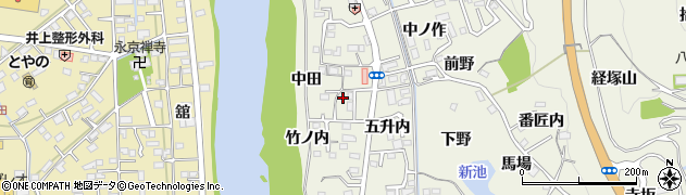 福島県福島市小倉寺中田10周辺の地図