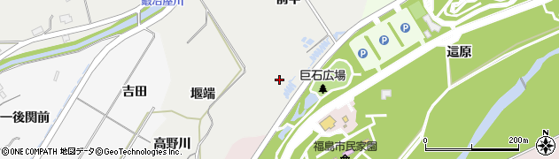 福島県福島市土船森石周辺の地図
