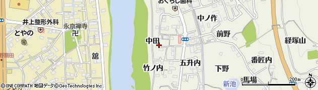 福島県福島市小倉寺中田23周辺の地図