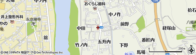 福島県福島市小倉寺中田31周辺の地図