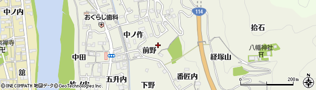福島県福島市小倉寺前野周辺の地図