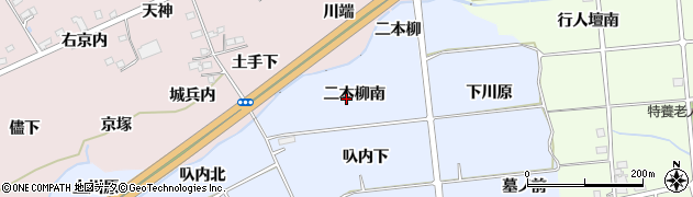 福島県福島市荒井二本柳南周辺の地図
