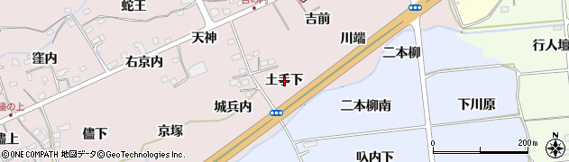福島県福島市上名倉土手下周辺の地図